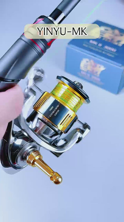 Latest style MKII High-end screw-in double reel handle  spinning reel no gap cast farther and smoother Seawater, lakes, reservoirs, streams